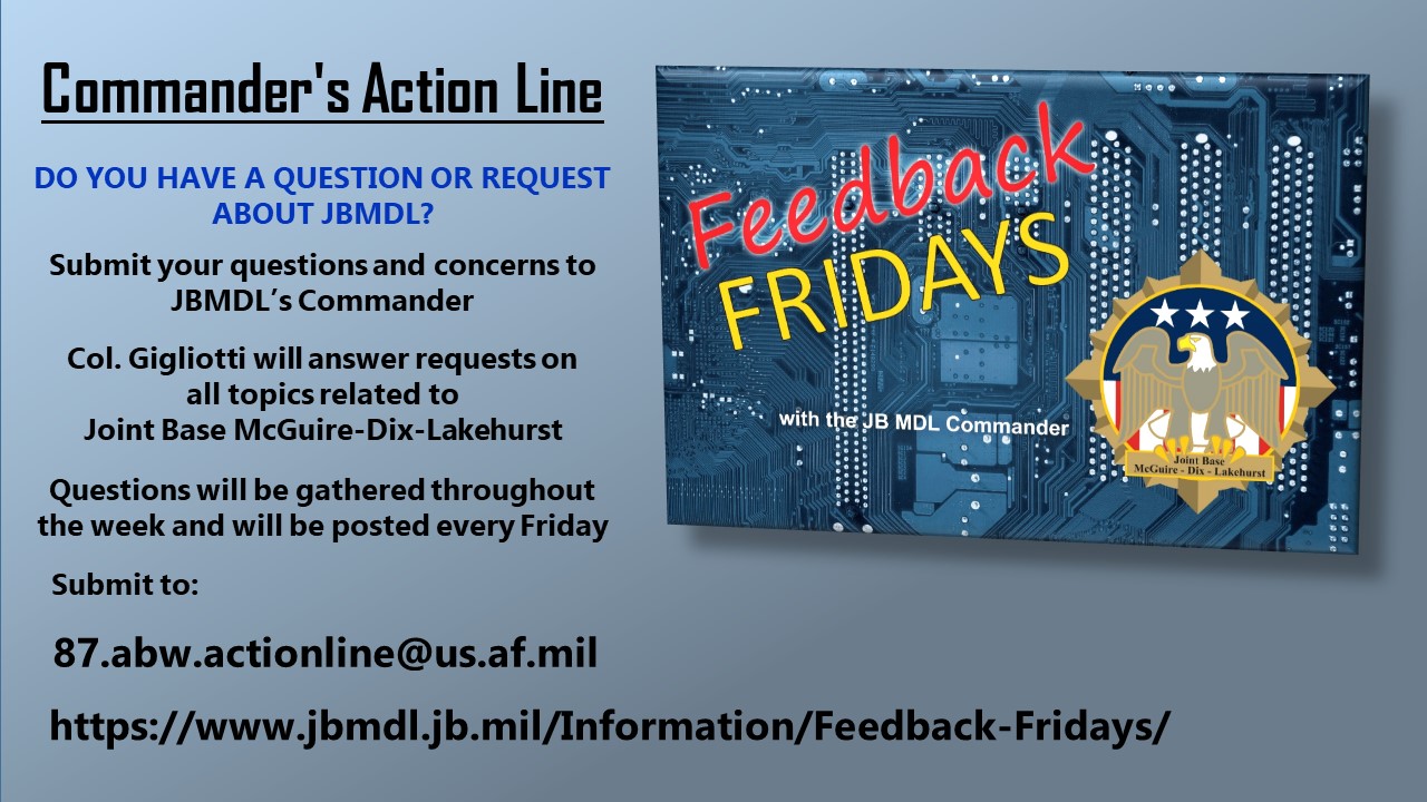 Commander's Action Line - Feedback Fridays